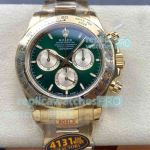 Top Clone QF V10 1:1 New Rolex Daytona Yellow Gold Green Face Gain Weight 4131 Watch 